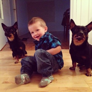 Tuva och Ronja tillsammans med mitt syskonbarn Loke